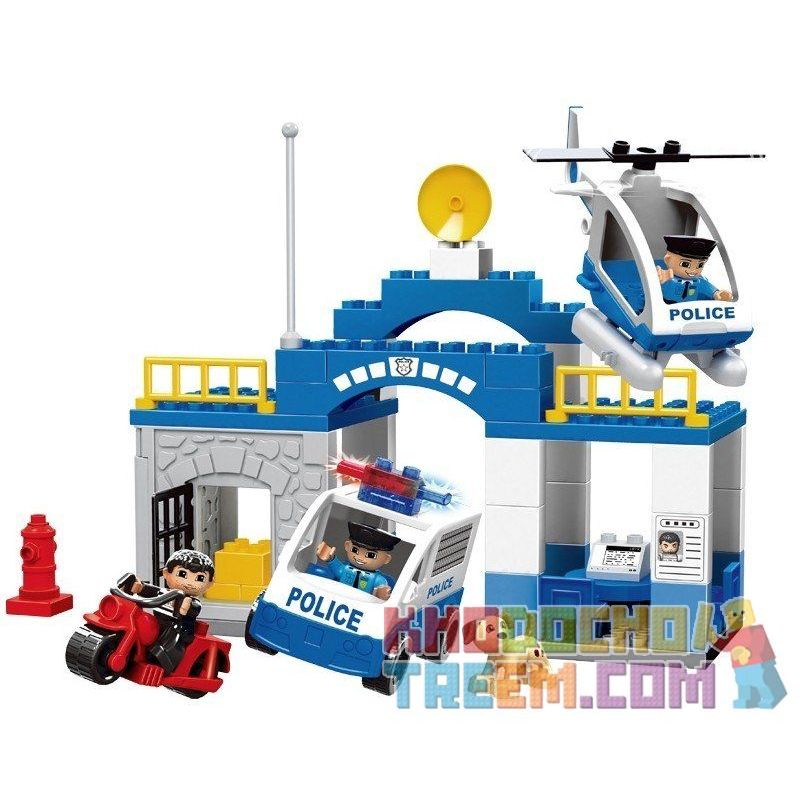 NOT Lego POLICE STATION 5681 HYSTOYS/HONGYUANSHENG/AOLEDUOTOYS GM-5011C 5011C GM5011C HG-1266 1266 HG1266 xếp lắp ráp ghép mô hình TRỤ SỞ CẢNH SÁT VỚI TRỰC THĂNG CÙNG Ô TÔ Duplo Khối Lớn 60 khối