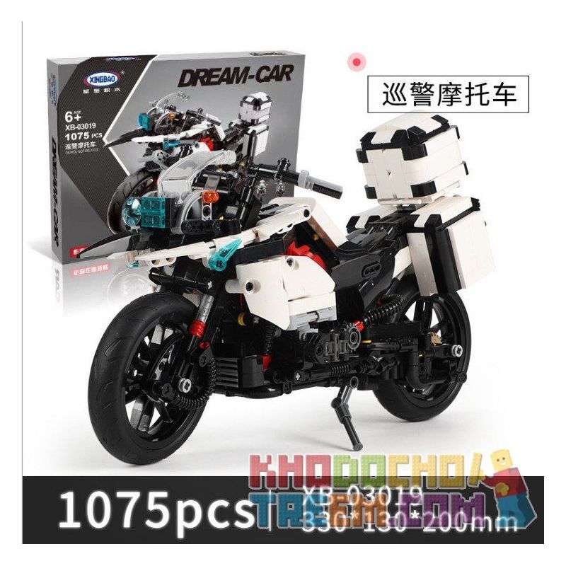 RAEL ENTERTAINMENT 50008 XINGBAO XB-03019 03019 XB03019 non  XE MÔ TÔ TUẦN TRA bộ đồ chơi xếp lắp ráp ghép mô hình  PATROL MOTORCYLE Kỹ Thuật Công Nghệ Cao Mô Hình Phương Tiện 1075 khối