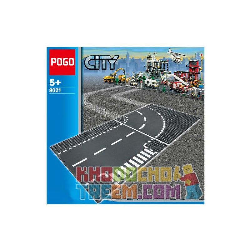 NOT Lego CURVES & CROSSROAD 60237 POGO 8021 xếp lắp ráp ghép mô hình ĐƯỜNG CONG & NGÃ TƯ City Thành Phố 2 khối