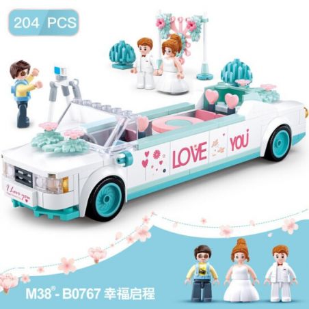 SLUBAN M38-B0767 B0767 0767 M38B0767 38-B0767 non  KHỞI HÀNH VUI VẺ bộ đồ chơi xếp lắp ráp ghép mô hình Happy Wedding Season Mùa Cưới Hạnh Phúc 204 khối
