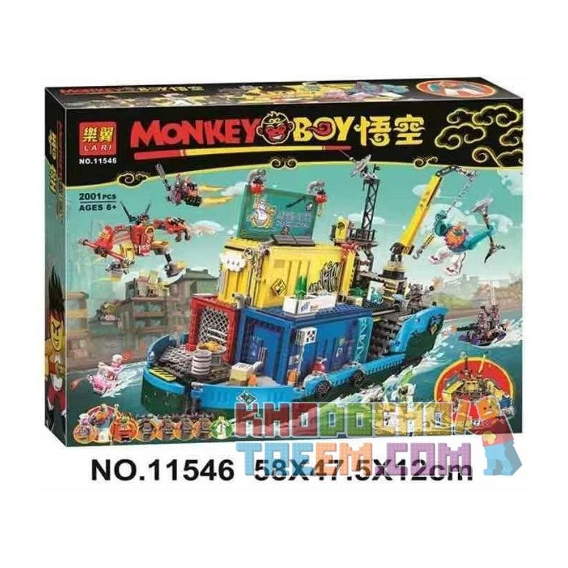 NOT Lego MONKIE KID 80013 Monkie Kid's Team Secret HQ Goku Kosuke Universal Maritime Base , LARI 11546 Xếp hình Monkie Kid's Team Secret HQ 1959 khối