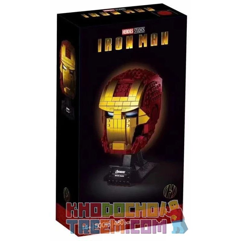 BLANK 50015 Xếp hình kiểu Lego MARVEL SUPER HEROES Iron Man Helmet Iron Heroes Người Sắt 480 khối