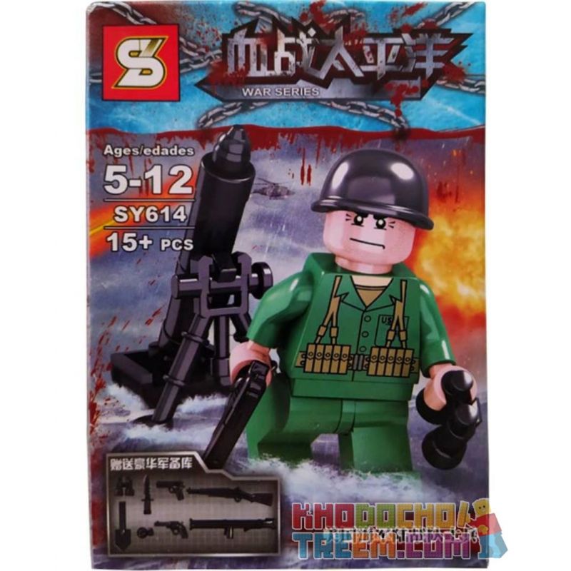 SHENG YUAN SY SY614 non Lego 8 NHÂN VẬT NHỎ bộ đồ chơi xếp lắp ráp ghép mô hình Military Army Quân Sự Bộ Đội