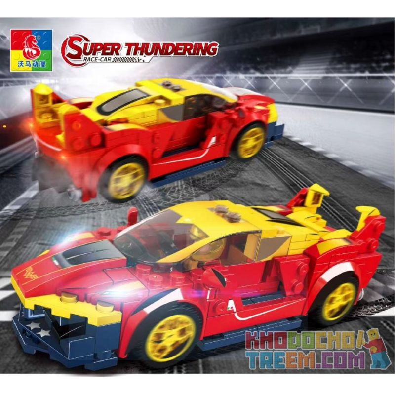 WOMA C0310-1 0310-1 C0310-2 0310-2 C0310-3 0310-3 C0310-4 0310-4 non  4 XE ĐUA MÀU SIÊU ANH HÙNG bộ đồ chơi xếp lắp ráp ghép mô hình Speed Champions Racing Cars SUPER THUNDERING Đua Xe Công Thức 803 khối