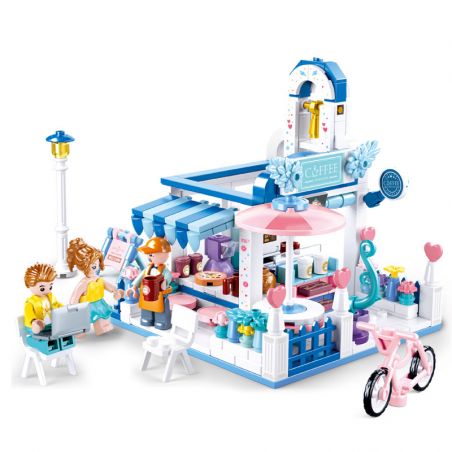 SLUBAN M38-B0866 B0866 0866 M38B0866 38-B0866 non  CỬA HÀNG CÀ PHÊ AEGEAN bộ đồ chơi xếp lắp ráp ghép mô hình  Các Bạn Gái 289 khối