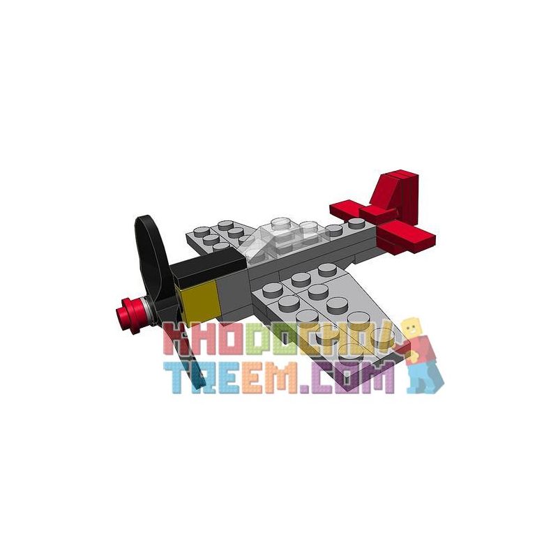 BRICKMANIA 702 non Lego MÁY BAY CHIẾN ĐẤU P-51 MUSTANG bộ đồ chơi xếp lắp ráp ghép mô hình Military Army P-51D MUSTANG ("TUSKEGEE RED TAIL") Quân Sự Bộ Đội 41 khối