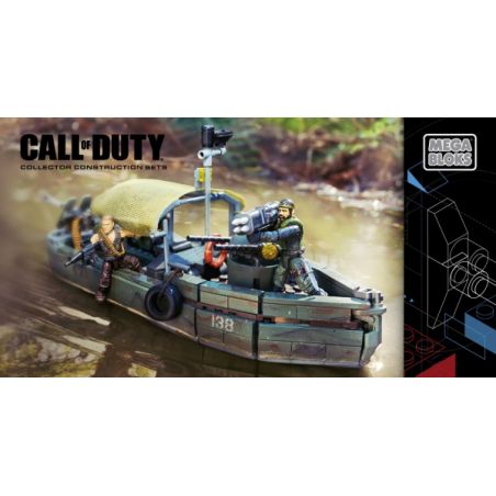 MEGA BLOKS DPB56 non  CUỘC ĐỘT KÍCH BẰNG TÀU CAO TỐC bộ đồ chơi xếp lắp ráp ghép mô hình Call Of Duty RIVERBOAT RAID 320 khối