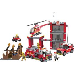 MEGA BLOKS 94413 Xếp hình kiểu Lego CITY Fire Station Fire Department Sở Cứu Hỏa 841 khối