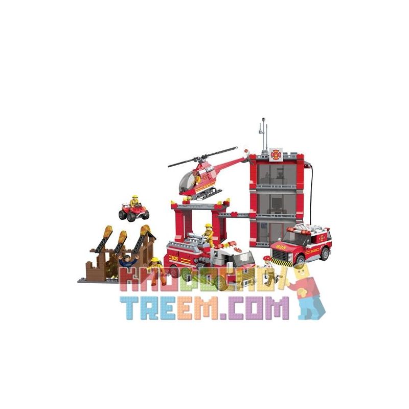 MEGA BLOKS 94413 non Lego SỞ CỨU HỎA bộ đồ chơi xếp lắp ráp ghép mô hình City FIRE STATION Thành Phố 841 khối