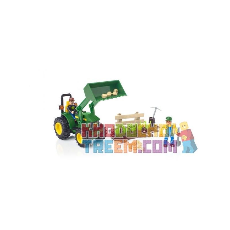 MEGA BLOKS 80840 80847 non Lego MÁY KÉO TRANG TRẠI JOHN DEERE bộ đồ chơi xếp lắp ráp ghép mô hình City JOHN DEERE FARM TRACTOR Thành Phố 117 khối