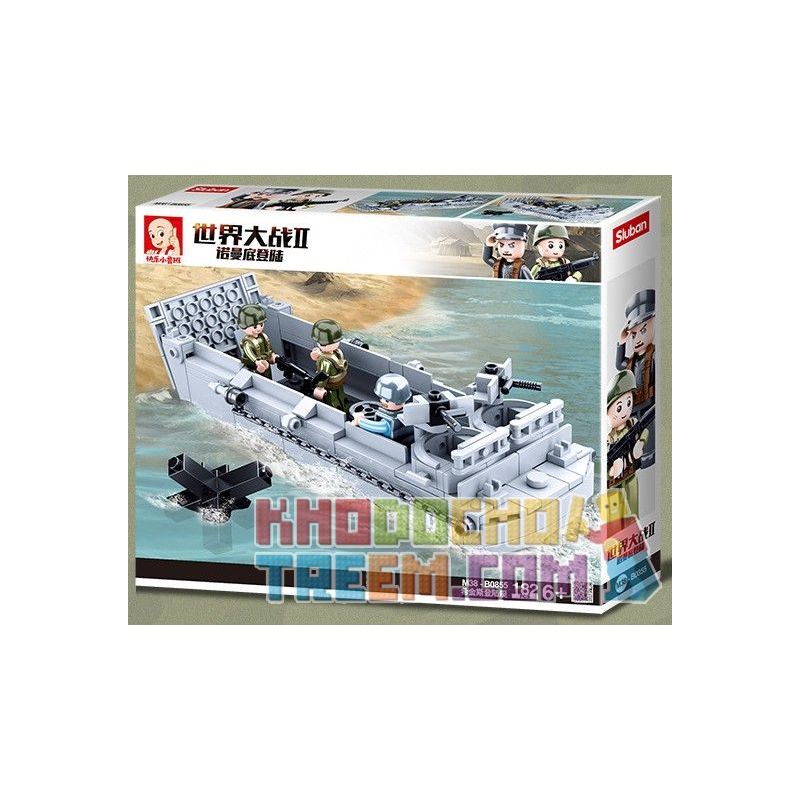 SLUBAN M38-B0855 B0855 0855 M38B0855 38-B0855 Xếp hình kiểu Lego MILITARY ARMY World War II Normandy Landing Hitinus Landing Boat Tàu đổ Bộ Higgins 182 khối SLUBAN M38-B0855 B0855 0855 M38B0855 38-B0855 Xếp hình kiểu Lego MILITARY ARMY World War II Normandy Landing Hitinus Landing Boat Tàu đổ Bộ Higgins 182 khối