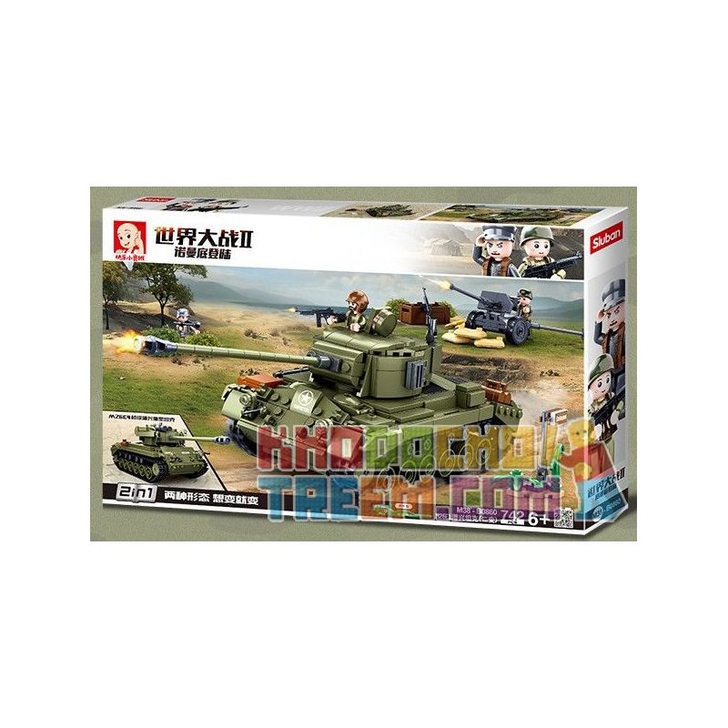 SLUBAN M38-B0860 B0860 0860 M38B0860 38-B0860 non Lego XE TĂNG M26E1 PERSHING CỦA QUÂN ĐỘI HOA KỲ (THAY ĐỔI THỨ HAI) bộ đồ chơi xếp lắp ráp ghép mô hình Military Army Quân Sự Bộ Đội 742 khối