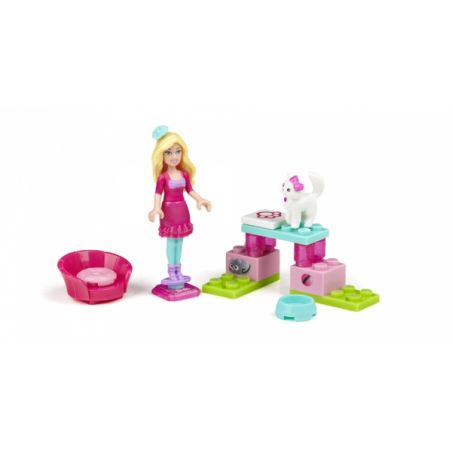 MEGA BLOKS 80233 non  MÈO CON BARBIE. bộ đồ chơi xếp lắp ráp ghép mô hình  KITTEN SITTER BARBIE® Các Bạn Gái 22 khối