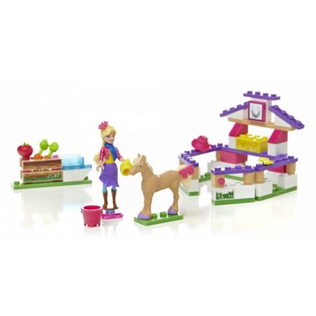 MEGA BLOKS 80280 non  CHĂM SÓC NGỰA bộ đồ chơi xếp lắp ráp ghép mô hình  PONY CARE Các Bạn Gái 94 khối