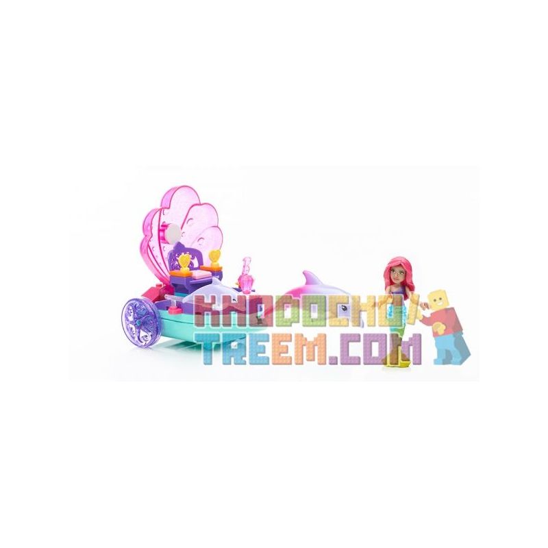MEGA BLOKS DPK98 non  CỖ XE TIÊN CÁ bộ đồ chơi xếp lắp ráp ghép mô hình  MERMAID CARRIAGE Các Bạn Gái 40 khối