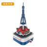 JAKI JK1205 1205 non  MƠ THẤY THÁP EIFFEL Ở PHÁP bộ đồ chơi xếp lắp ráp ghép mô hình Creator DIY MUSIC BOX Sáng Tạo 316 khối