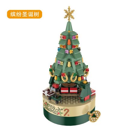 JAKI JK1302 1302 non  CÂY THÔNG NOEL ĐẦY MÀU SẮC bộ đồ chơi xếp lắp ráp ghép mô hình Creator DIY MUSIC BOX Sáng Tạo 360 khối