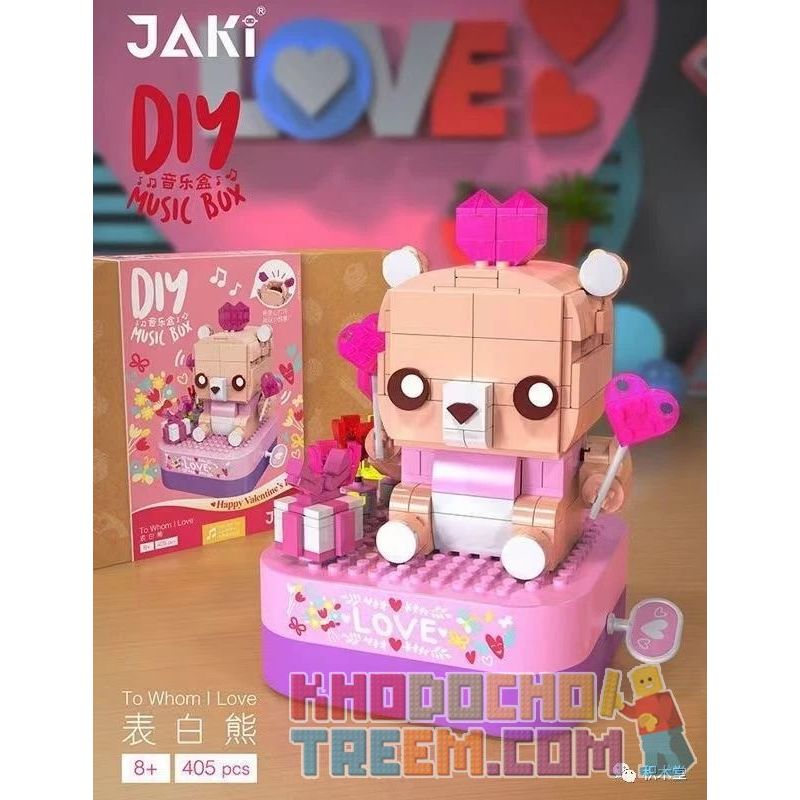 JAKI JK1303 1303 non Lego LỜI THÚ TỘI bộ đồ chơi xếp lắp ráp ghép mô hình Creator DIY MUSIC BOX LOVE Sáng Tạo 405 khối