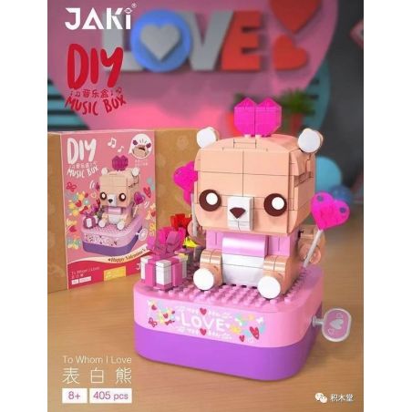 JAKI JK1303 1303 non  LỜI THÚ TỘI bộ đồ chơi xếp lắp ráp ghép mô hình Creator DIY MUSIC BOX LOVE Sáng Tạo 405 khối