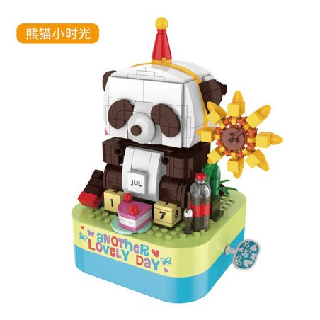JAKI JK1505 1505 non  PANDA GIỜ SÁNG bộ đồ chơi xếp lắp ráp ghép mô hình Creator DIY MUSIC BOX Sáng Tạo 535 khối