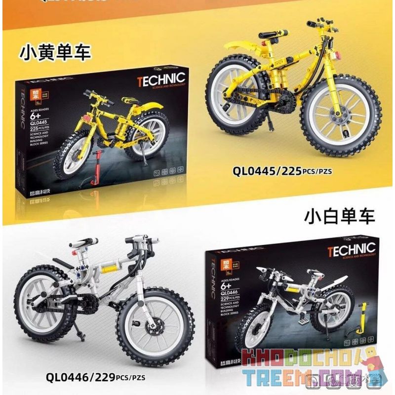 ZHEGAO QL0443 0443 QL0444 0444 QL0445 0445 QL0446 0446 non  XE ĐẠP CHIA SẺ 4 LOẠI NHỎ MÀU XANH CAM VÀNG TRẮNG bộ đồ chơi xếp lắp ráp ghép mô hình  Kỹ Thuật Công Nghệ Cao Mô Hình Phương Tiện 1035 khối