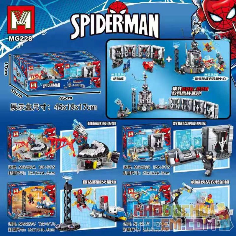 MG 226 228 Xếp hình kiểu Lego Super Heroes Spiderman Spider-Man Suit Gantry  Loading And