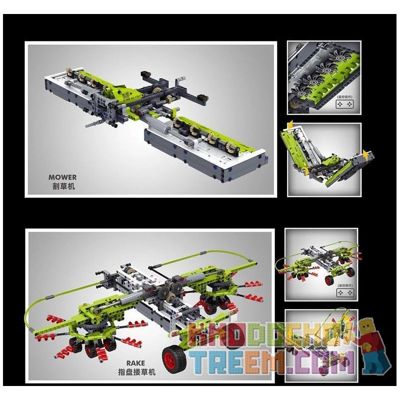 MouldKing 17019 17020 Mould King 17019 17020 REBRICKABLE MOC non  MÁY KÉO TỐC ĐỘ CAO JCB FASTRAC 4000 SERIES bộ đồ chơi xếp lắp ráp ghép mô hình  TRACTOR FASTRAC 4000ER SERIES WITH RC Kỹ Thuật Công Nghệ Cao Mô Hình Phương Tiện 1339 khối