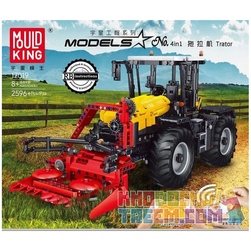 MouldKing 17019 17020 Mould King 17019 17020 REBRICKABLE MOC non  MÁY KÉO TỐC ĐỘ CAO JCB FASTRAC 4000 SERIES bộ đồ chơi xếp lắp ráp ghép mô hình  TRACTOR FASTRAC 4000ER SERIES WITH RC Kỹ Thuật Công Nghệ Cao Mô Hình Phương Tiện 1339 khối