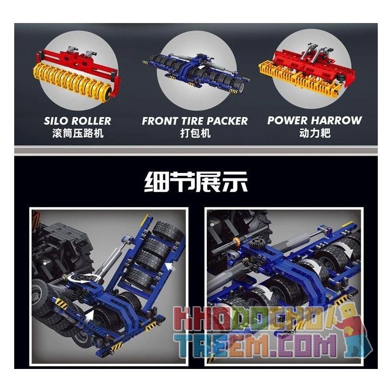 MouldKing 17019 17020 Mould King 17019 17020 REBRICKABLE MOC non  MÁY KÉO TỐC ĐỘ CAO JCB FASTRAC 4000 SERIES bộ đồ chơi xếp lắp ráp ghép mô hình  TRACTOR FASTRAC 4000ER SERIES WITH RC Kỹ Thuật Công Nghệ Cao Mô Hình Phương Tiện 1339 khối
