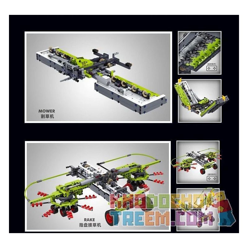 MouldKing 17019 17020 Mould King 17019 17020 REBRICKABLE MOC non  MÁY KÉO TỐC ĐỘ CAO JCB FASTRAC 4000 SERIES bộ đồ chơi xếp lắp ráp ghép mô hình  TRACTOR FASTRAC 4000ER SERIES WITH RC Kỹ Thuật Công Nghệ Cao Mô Hình Phương Tiện 1339 khối