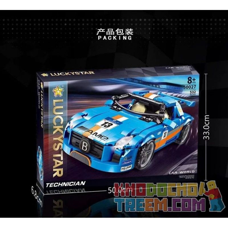 LUCKY STAR 50027 non  SLS TỰ HÀO bộ đồ chơi xếp lắp ráp ghép mô hình Speed Champions Racing Cars MERCEDES-BENZ SLS AMG Đua Xe Công Thức 532 khối