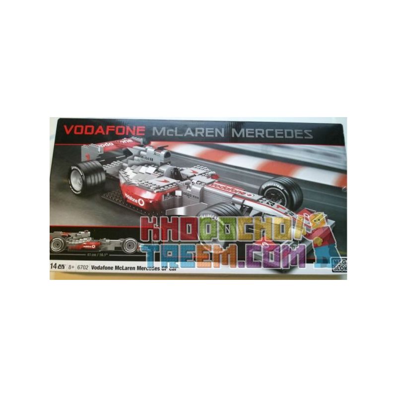 MEGA BLOKS 6702 non Lego XE VODAFONE MCLAREN MERCEDES GP bộ đồ chơi xếp lắp ráp ghép mô hình Speed Champions Racing Cars VODAFONE MCLAREN MERCEDES GP CAR Đua Xe Công Thức 514 khối