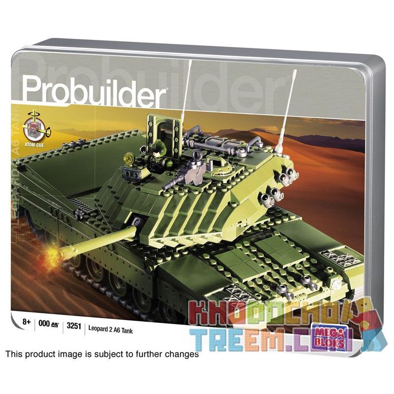 MEGA BLOKS 3251 non Lego XE TĂNG LEOPARD 2 bộ đồ chơi xếp lắp ráp ghép mô hình Military Army LEOPARD 2 TANK Quân Sự Bộ Đội 555 khối