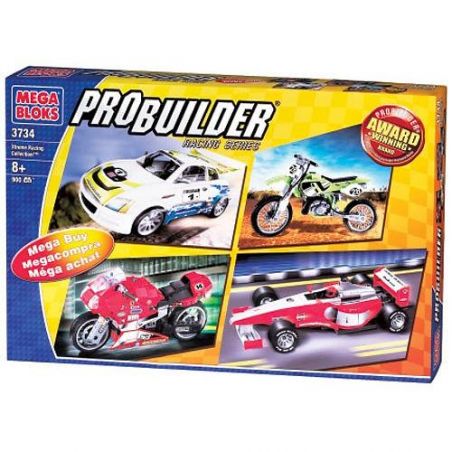 MEGA BLOKS 3734 non  BỘ SƯU TẬP ĐUA XE ĐỈNH CAO bộ đồ chơi xếp lắp ráp ghép mô hình Speed Champions Racing Cars XTREME RACING COLLECTION Đua Xe Công Thức 900 khối