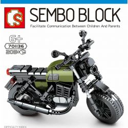 SEMBO 701136 non  NHÂN MÃ GUZ. bộ đồ chơi xếp lắp ráp ghép mô hình Motorcycle Motorbike MOTO GUZZI CENTAURO Xe Hai Bánh 205 khối