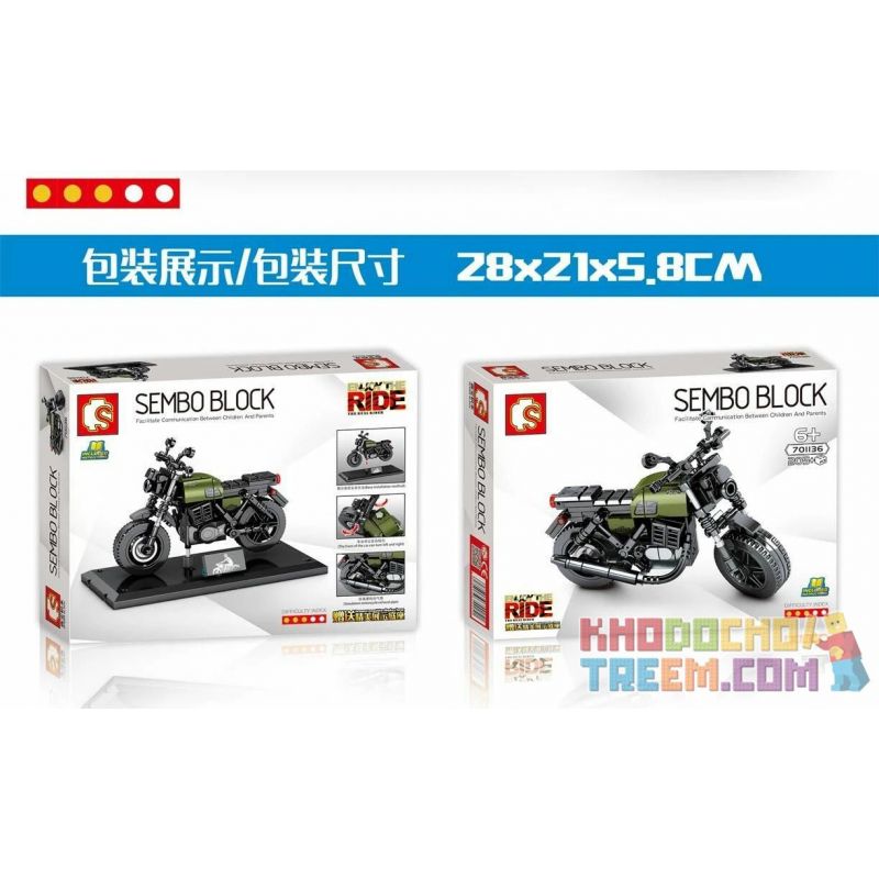 SEMBO 701136 non  NHÂN MÃ GUZ. bộ đồ chơi xếp lắp ráp ghép mô hình Motorcycle Motorbike MOTO GUZZI CENTAURO Xe Hai Bánh 205 khối