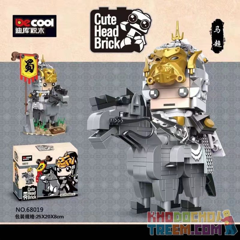 Decool 68019 Jisi 68019 non Lego MA CHAO. bộ đồ chơi xếp lắp ráp ghép mô hình Three Kingdoms CUTE HEAD BRICK Tam Quốc Diễn Nghĩa 422 khối