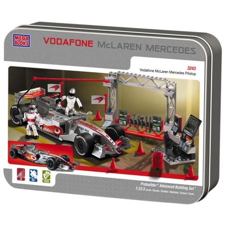 MEGA BLOKS 3243 non  TRẠM BẢO DƯỠNG VODAFONE MCLAREN MERCEDES bộ đồ chơi xếp lắp ráp ghép mô hình Speed Champions Racing Cars VODAFONE MCLAREN MERCEDES PITSTOP Đua Xe Công Thức 200 khối