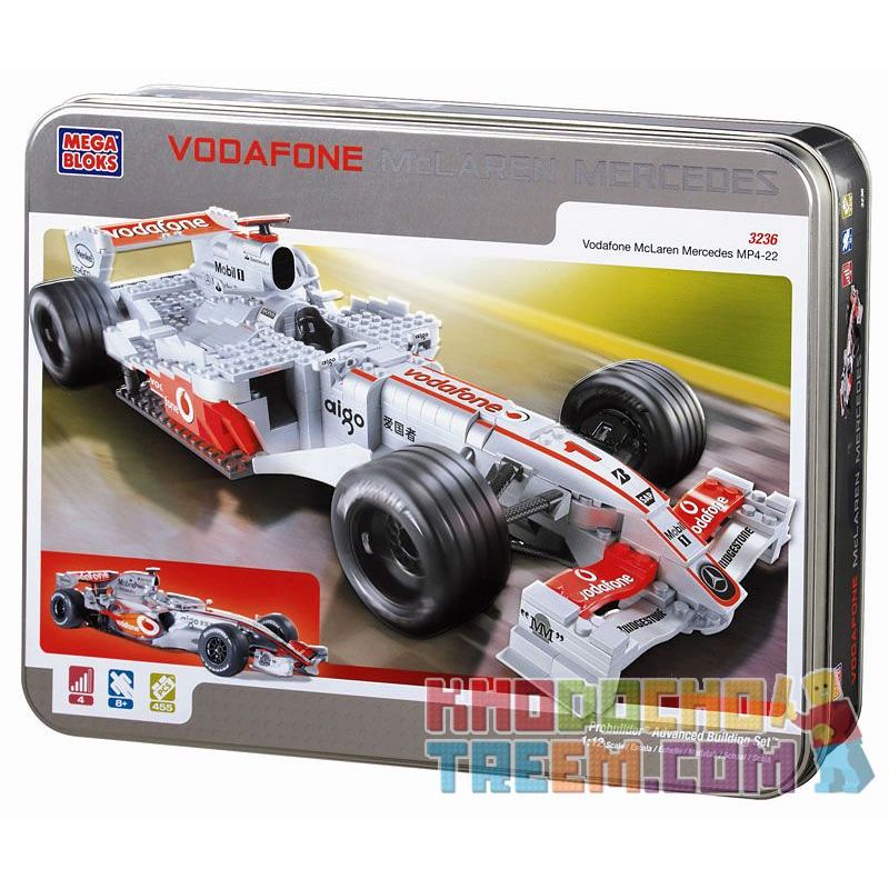 MEGA BLOKS 3236 non Lego XE MCLAREN F1 bộ đồ chơi xếp lắp ráp ghép mô hình Speed Champions Racing Cars MCLAREN F1 RACER Đua Xe Công Thức 455 khối