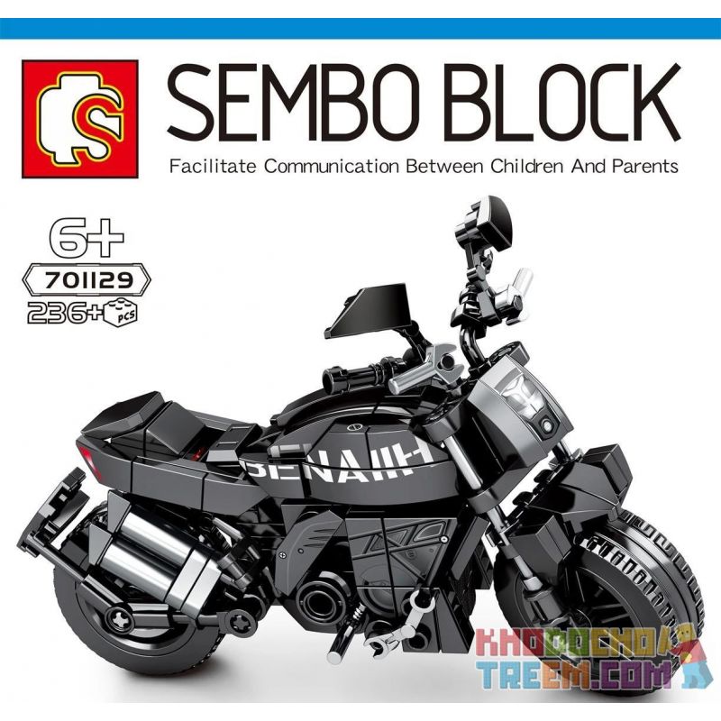 SEMBO 701129 non Lego BENOLI 502C. bộ đồ chơi xếp lắp ráp ghép mô hình Motorcycle Motorbike BENELLI 502C Xe Hai Bánh 236 khối