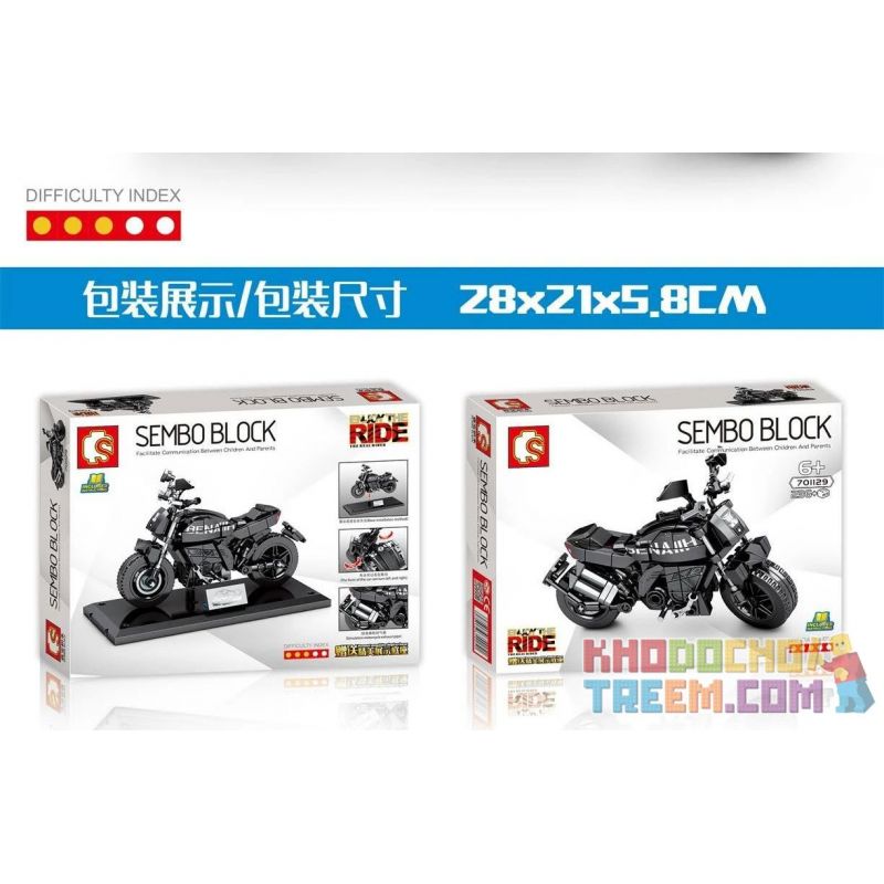 SEMBO 701129 non  BENOLI 502C. bộ đồ chơi xếp lắp ráp ghép mô hình Motorcycle Motorbike BENELLI 502C Xe Hai Bánh 236 khối