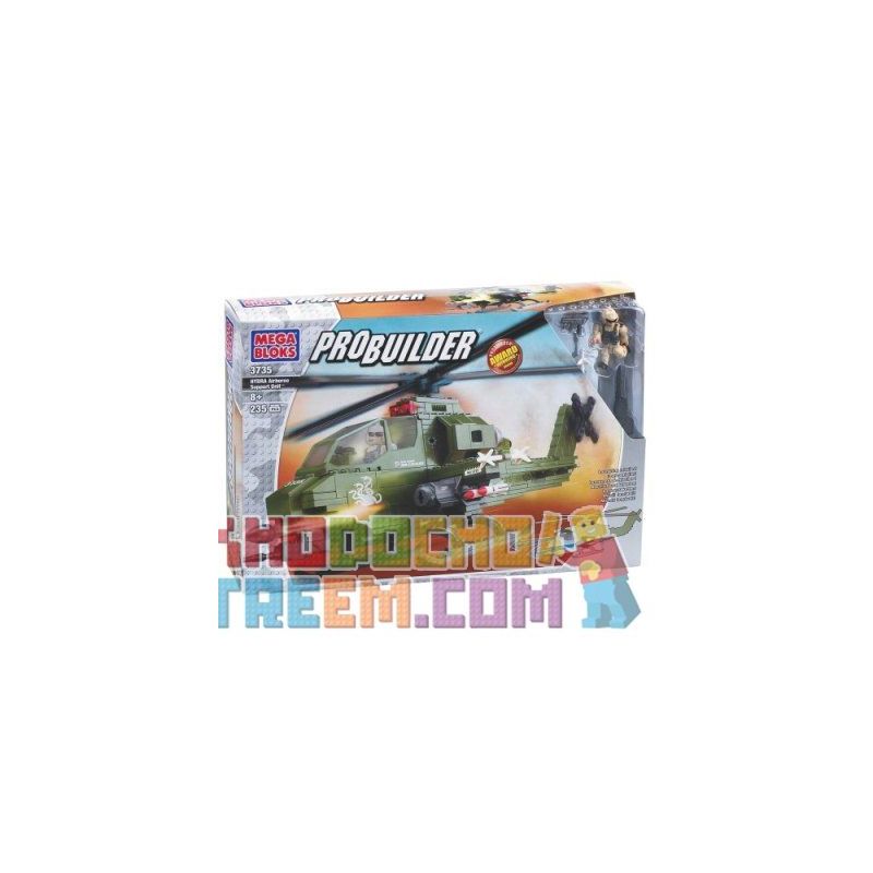 MEGA BLOKS 3735 non Lego BỘ PHẬN HỖ TRỢ KHÔNG QUÂN HYDRA bộ đồ chơi xếp lắp ráp ghép mô hình Military Army HYDRA AIRBORNE SUPPORT UNIT Quân Sự Bộ Đội 235 khối