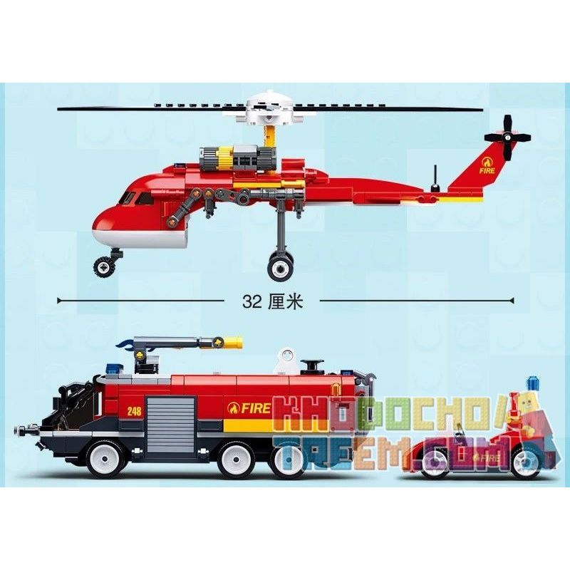 SLUBAN M38-B0808 B0808 0808 M38B0808 38-B0808 non  ĐỘI CỨU HỎA SÂN BAY bộ đồ chơi xếp lắp ráp ghép mô hình Fire Rescure 381 khối
