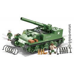 COBI 2531 non  XE PHÁO DI ĐỘNG M12 bộ đồ chơi xếp lắp ráp ghép mô hình Military Army M12 GUN MOTOR CARRIAGE Quân Sự Bộ Đội 560 khối