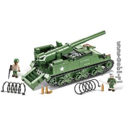COBI 2531 non  XE PHÁO DI ĐỘNG M12 bộ đồ chơi xếp lắp ráp ghép mô hình Military Army M12 GUN MOTOR CARRIAGE Quân Sự Bộ Đội 560 khối