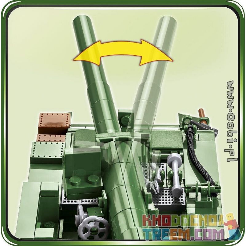 COBI 2531 non  XE PHÁO DI ĐỘNG M12 bộ đồ chơi xếp lắp ráp ghép mô hình Military Army M12 GUN MOTOR CARRIAGE Quân Sự Bộ Đội 560 khối