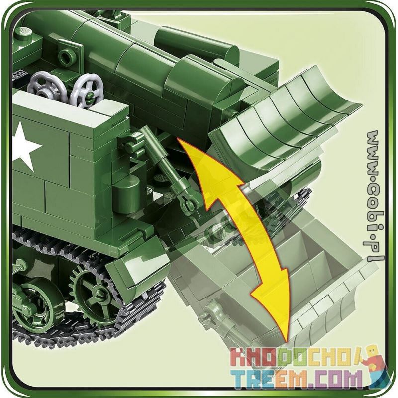 COBI 2531 non  XE PHÁO DI ĐỘNG M12 bộ đồ chơi xếp lắp ráp ghép mô hình Military Army M12 GUN MOTOR CARRIAGE Quân Sự Bộ Đội 560 khối