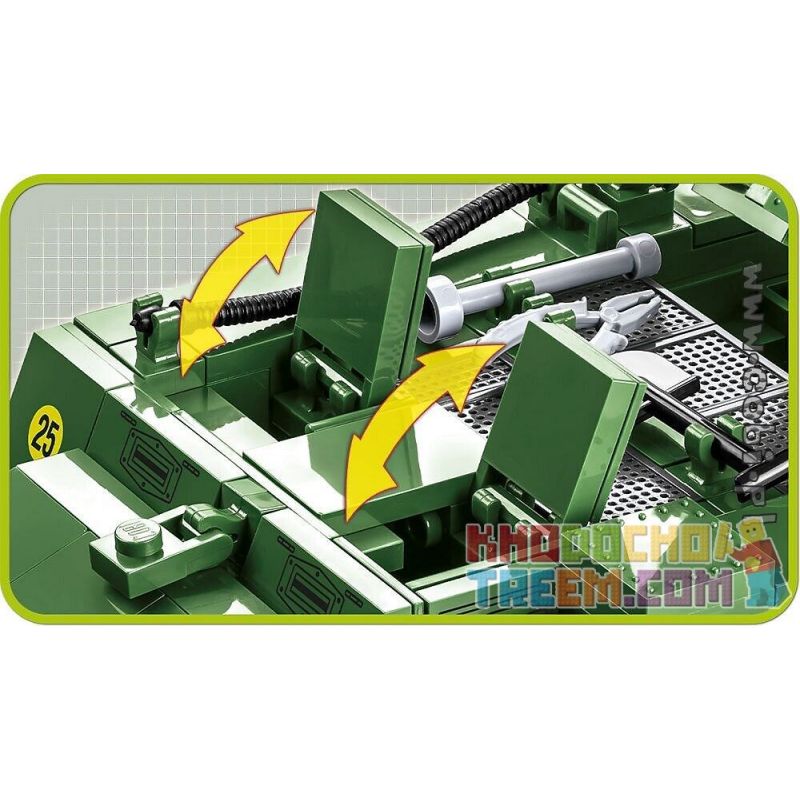 COBI 2531 non  XE PHÁO DI ĐỘNG M12 bộ đồ chơi xếp lắp ráp ghép mô hình Military Army M12 GUN MOTOR CARRIAGE Quân Sự Bộ Đội 560 khối