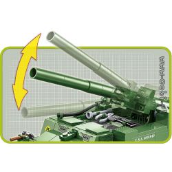 COBI 2531 non  XE PHÁO DI ĐỘNG M12 bộ đồ chơi xếp lắp ráp ghép mô hình Military Army M12 GUN MOTOR CARRIAGE Quân Sự Bộ Đội 560 khối