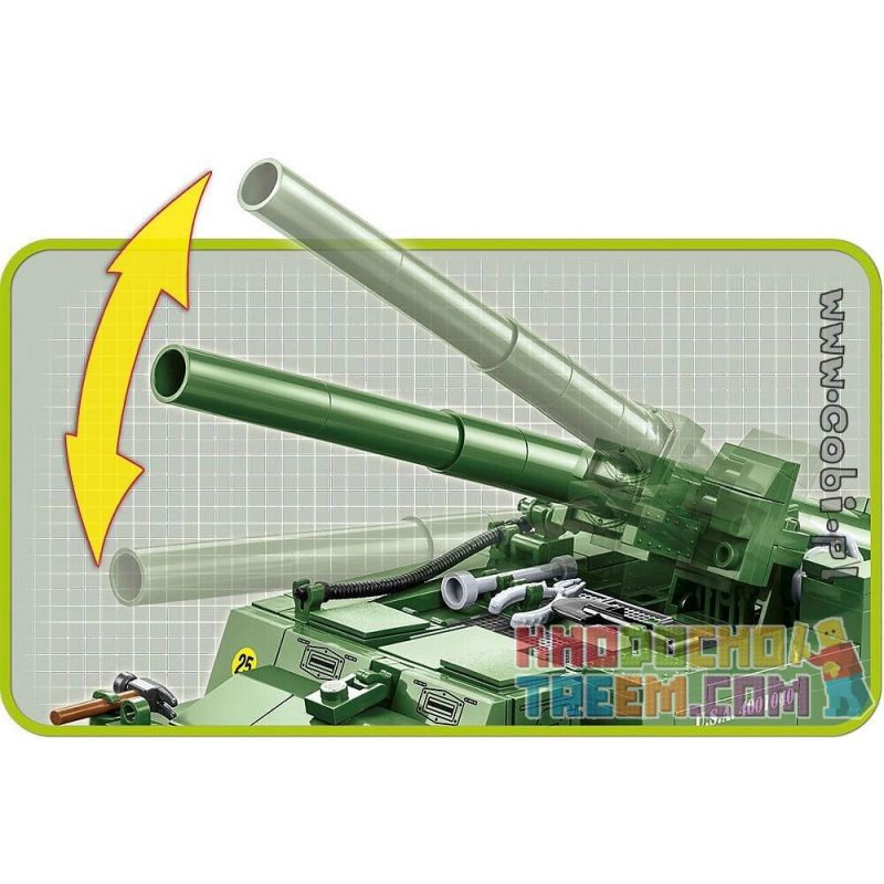 COBI 2531 non  XE PHÁO DI ĐỘNG M12 bộ đồ chơi xếp lắp ráp ghép mô hình Military Army M12 GUN MOTOR CARRIAGE Quân Sự Bộ Đội 560 khối